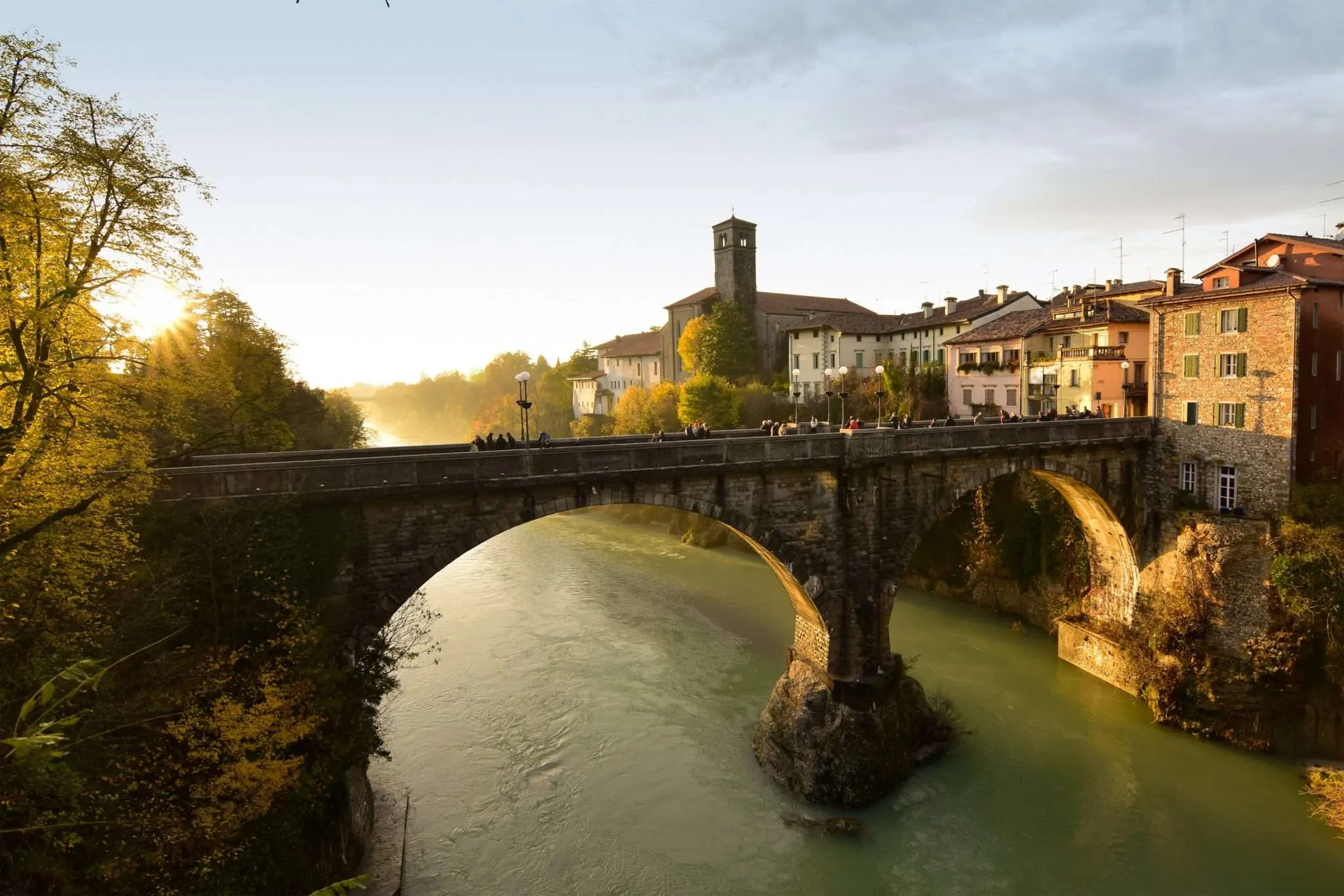 Photograph showing the Devil's Bridge in Cividale del Friuli